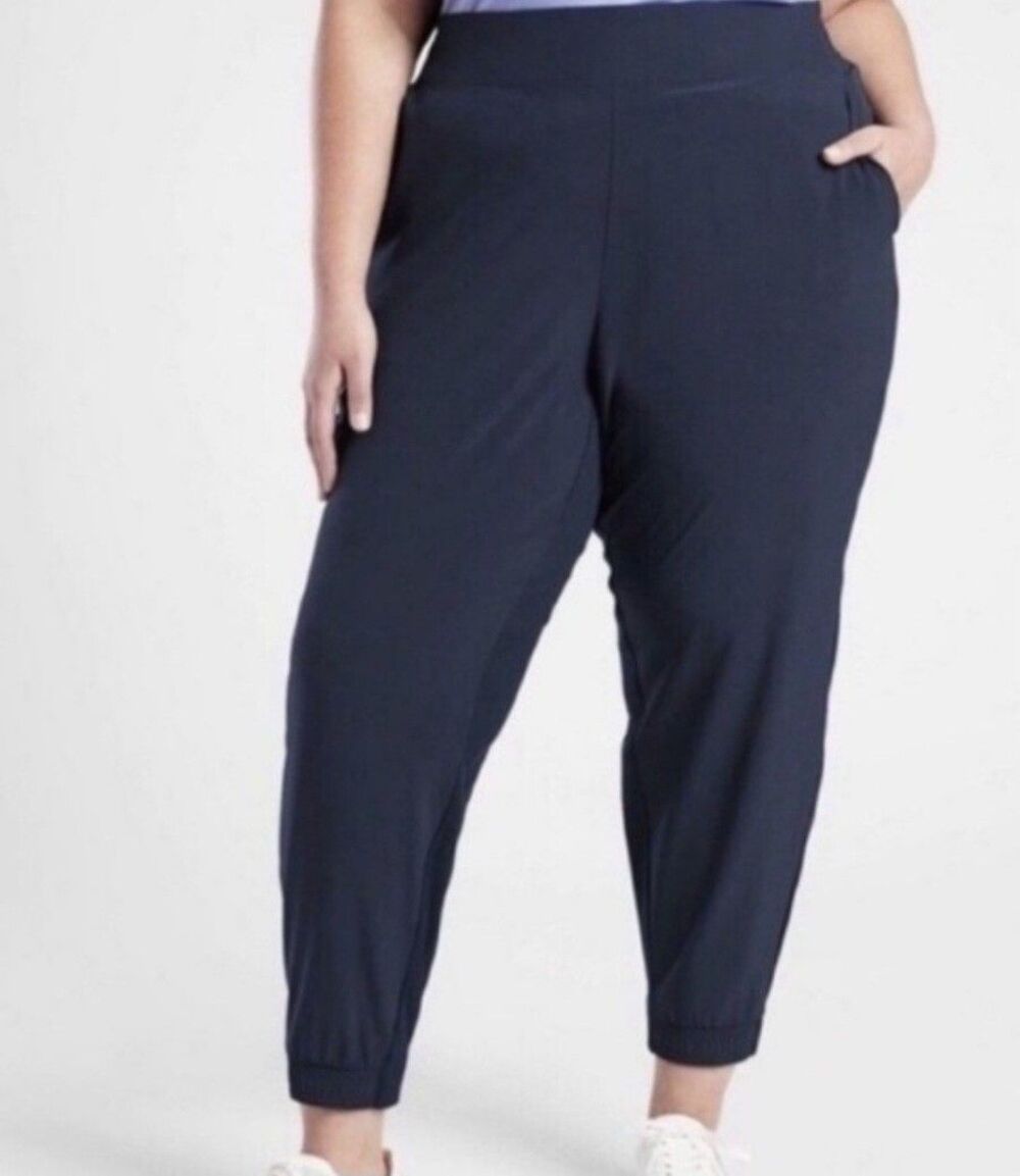 Athleta Brooklyn Jogger Pants  Women's Sz 26 Plus Sz Blue Elastic Waist & Legs
